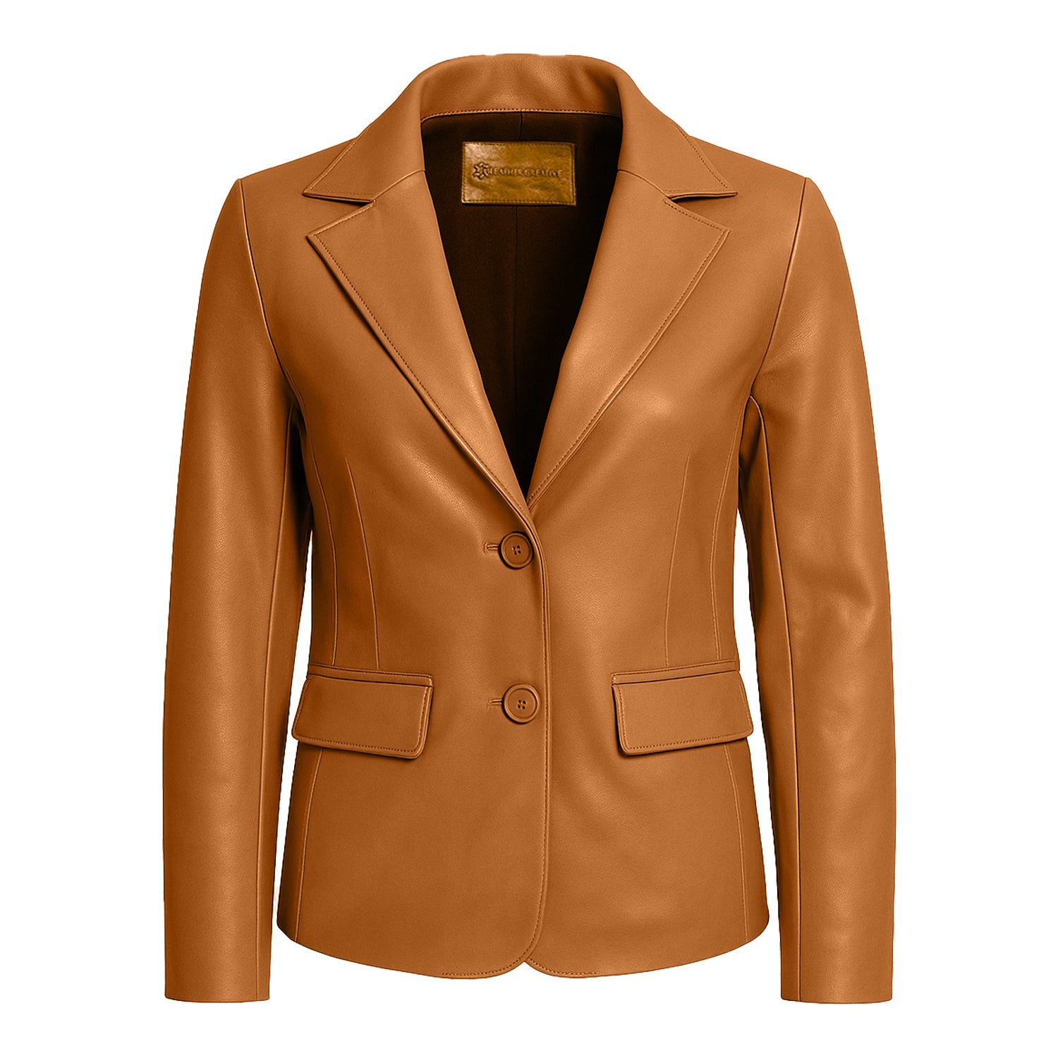 Women Mustard Leather Blazzer Jacket