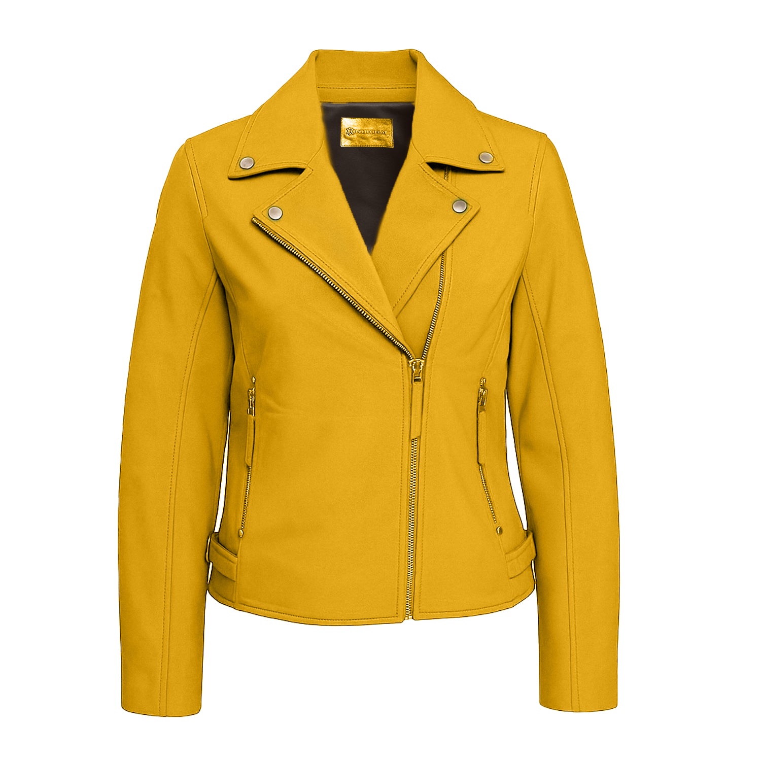 Yellow Leather Jacket Women Dynamite