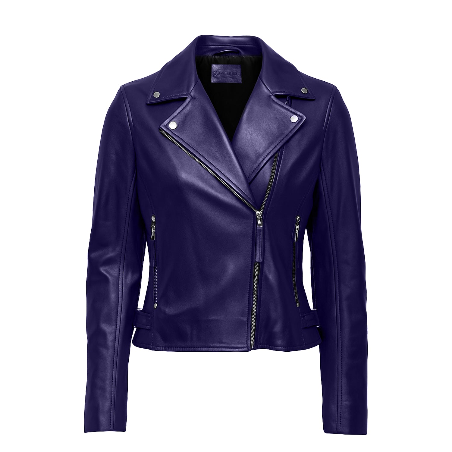 Purple Biker Leather Jacket Women