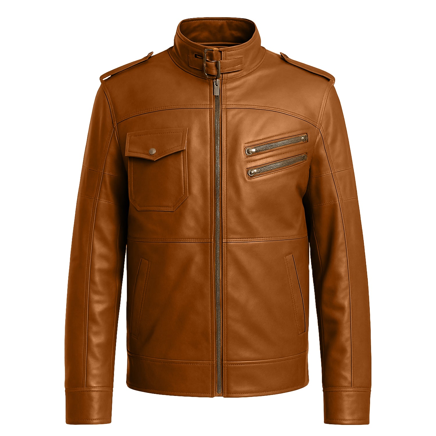 Men’s Hooded Biker Leather Jacket