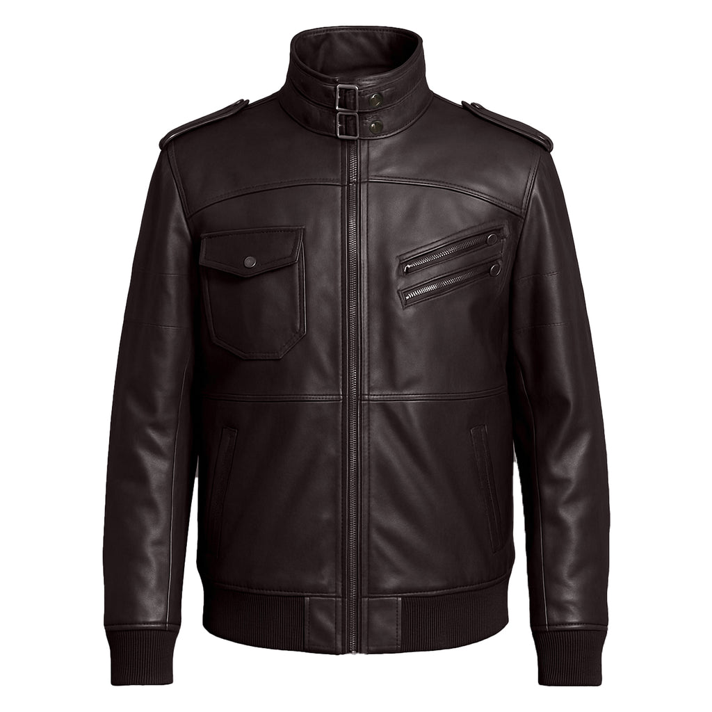 Men’s Sheepskin Hooded Leather Jacket
