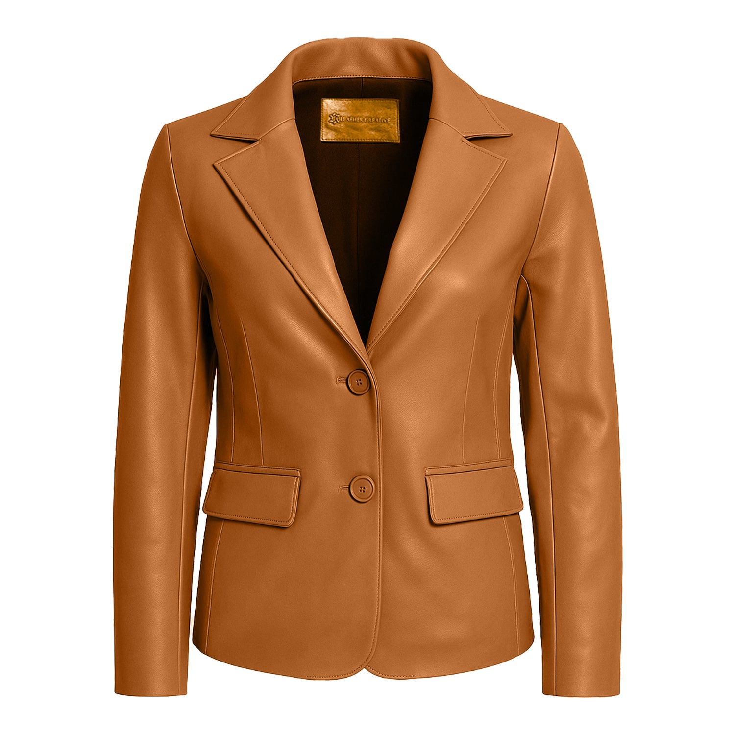 Women Slim Fit Leather Blazzer