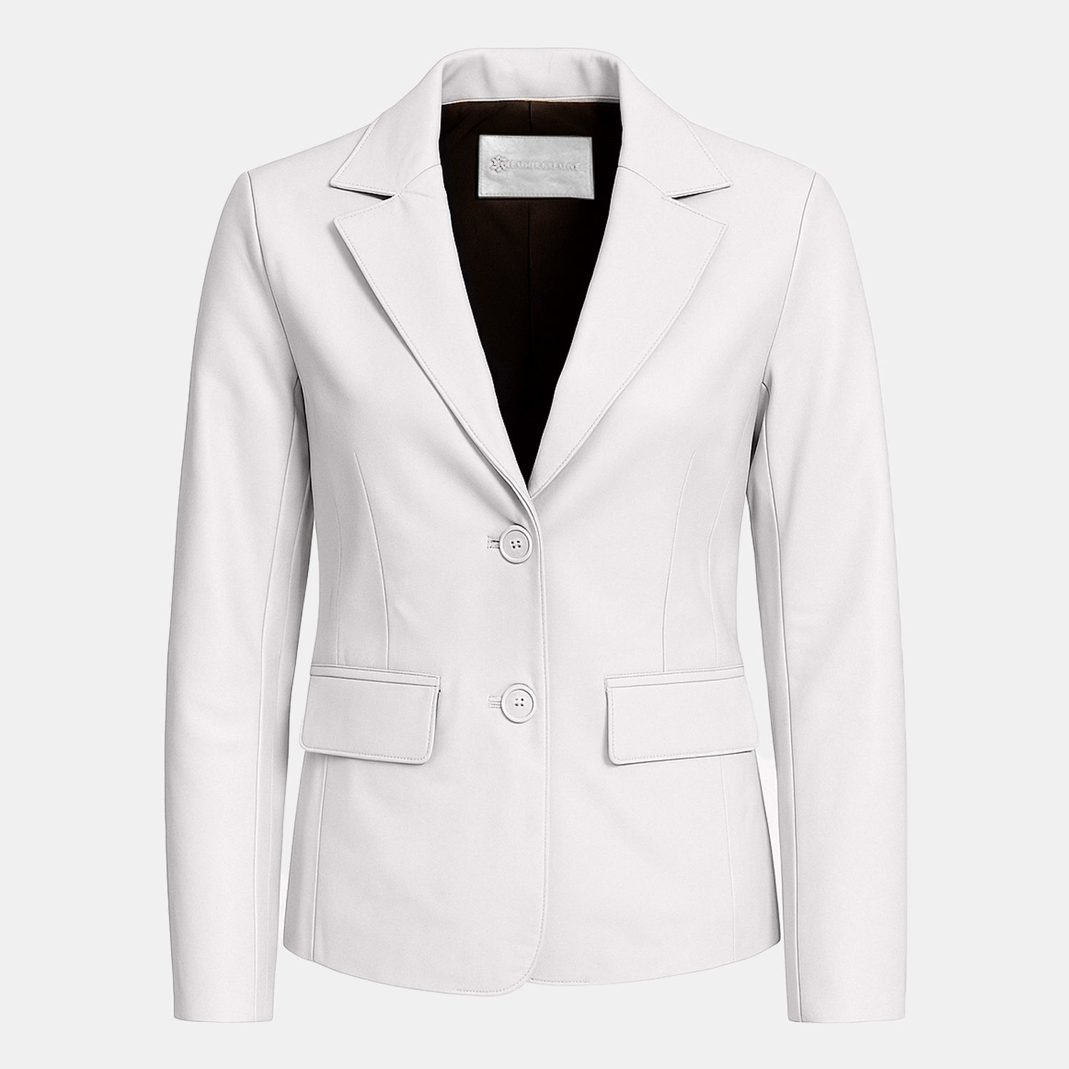 Women Slim Fit Leather Blazzer