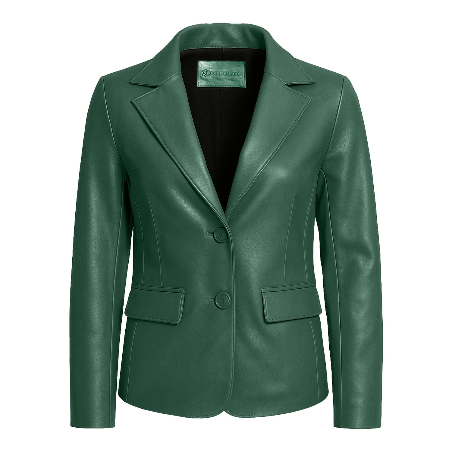 Women Slim Fit Leather Blazzer