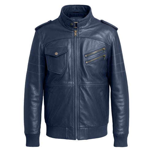 Men's Sheepskin Café Racer Leather Jacket LC-0986