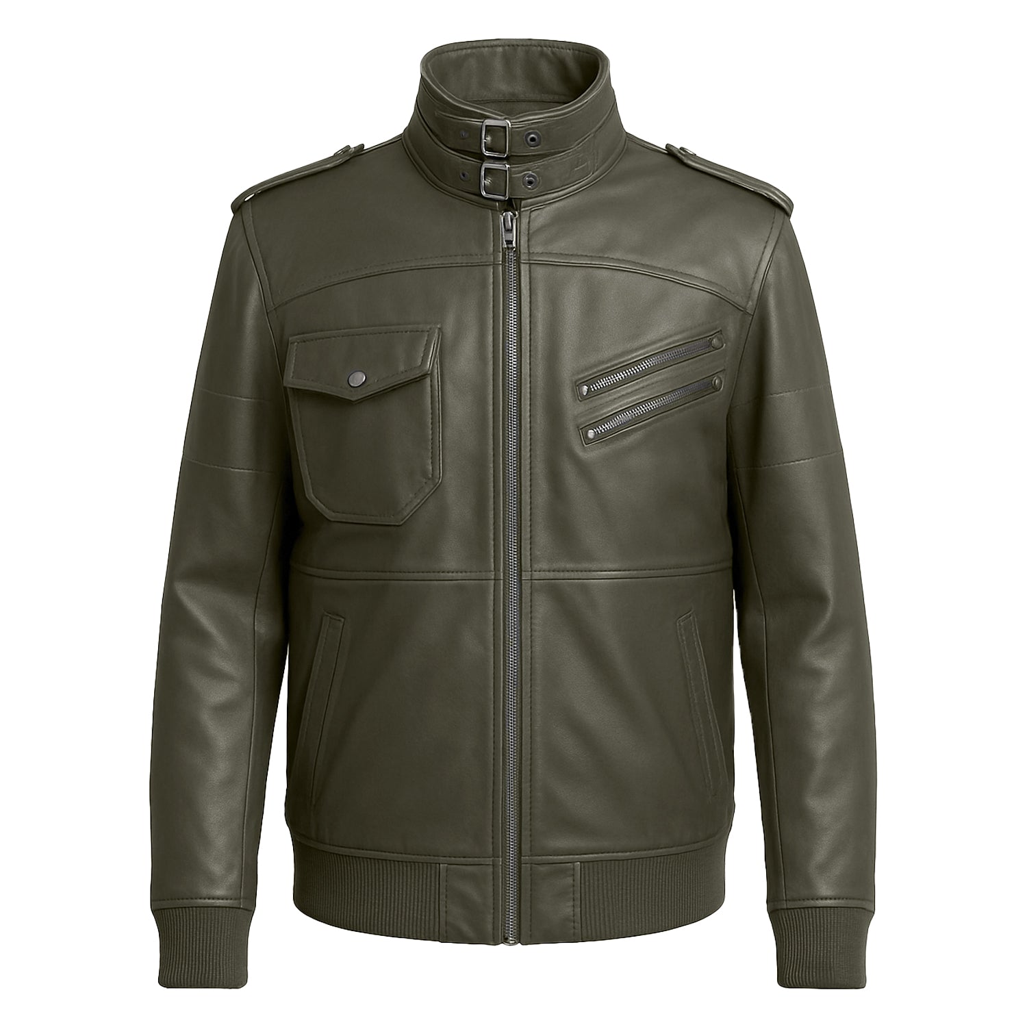 Men’s Genuine Sheepskin Biker Leather Jacket