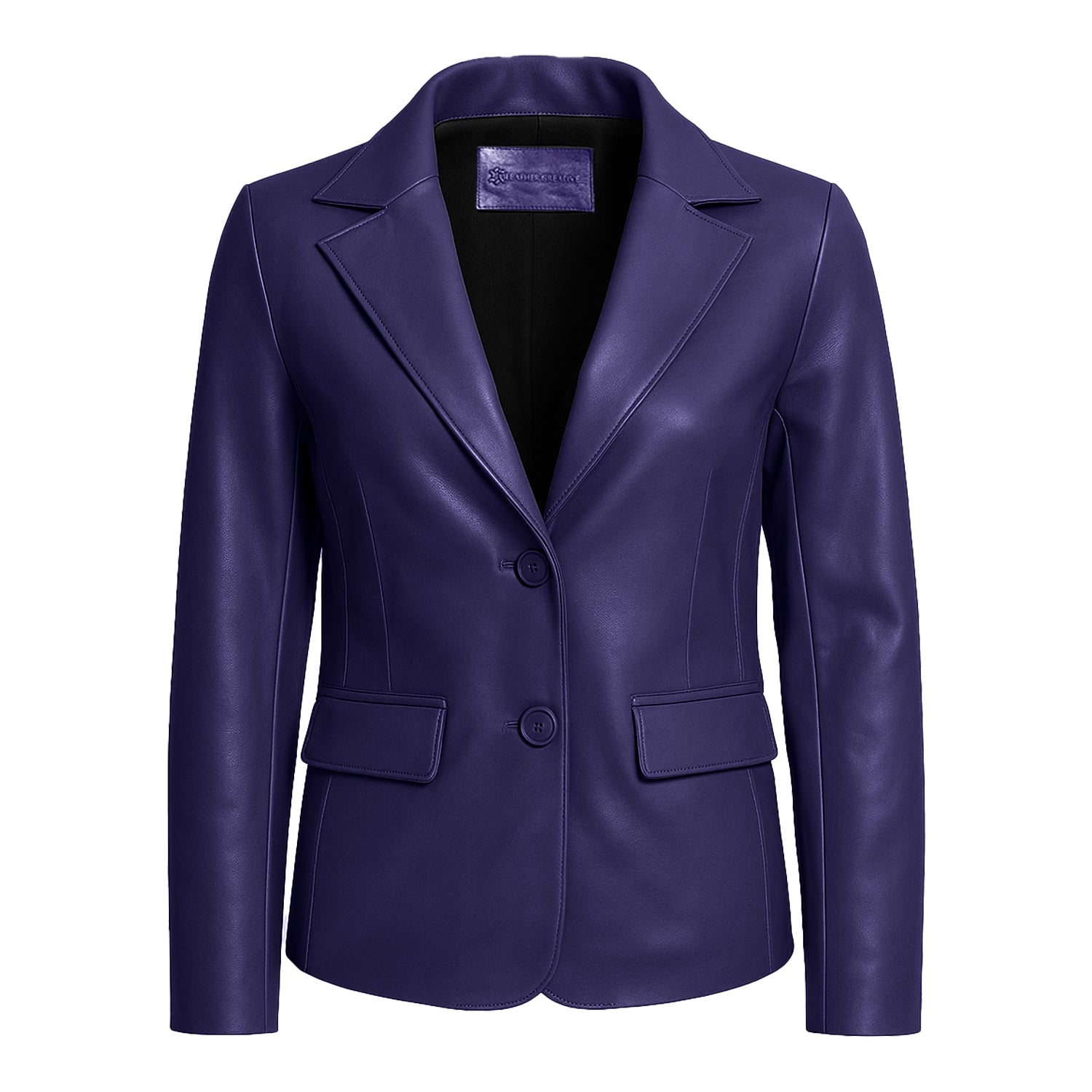 Women Purple Leather Blazzer Jacket