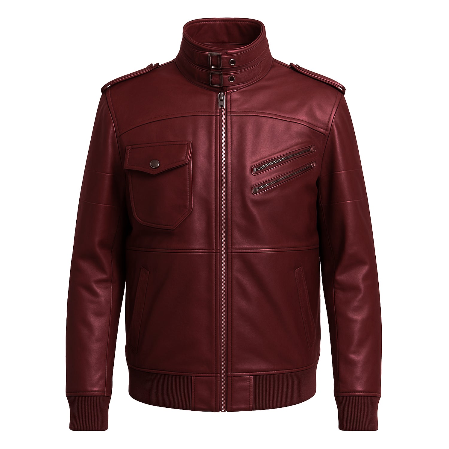 Men’s Sheepskin Biker Quilted Leather Jacket