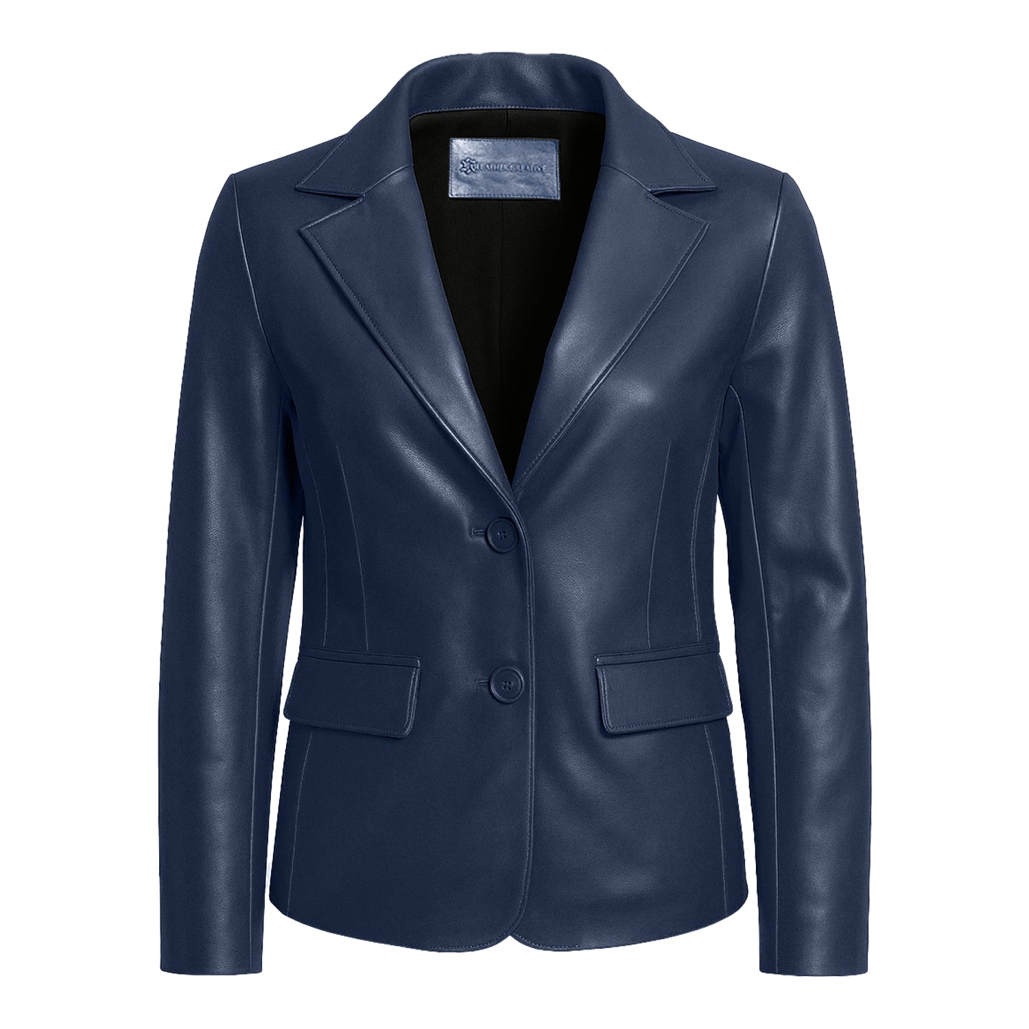 Women Slim Fit Leather Blazzer