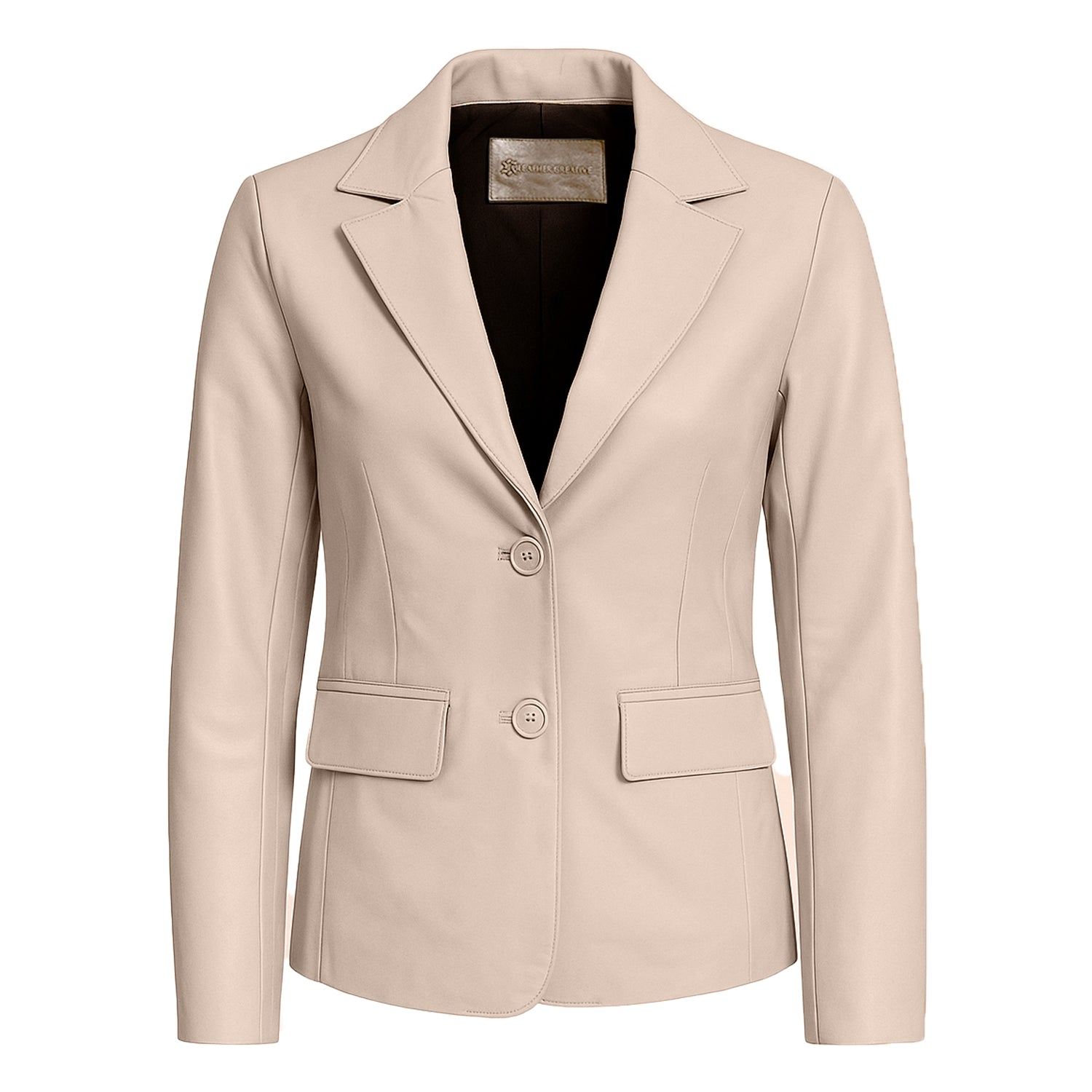 Women Slim Fit Leather Blazzer