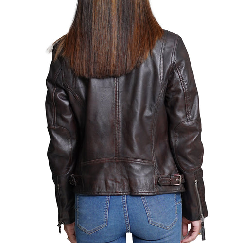 Cute Reddish Leather Jacket Women