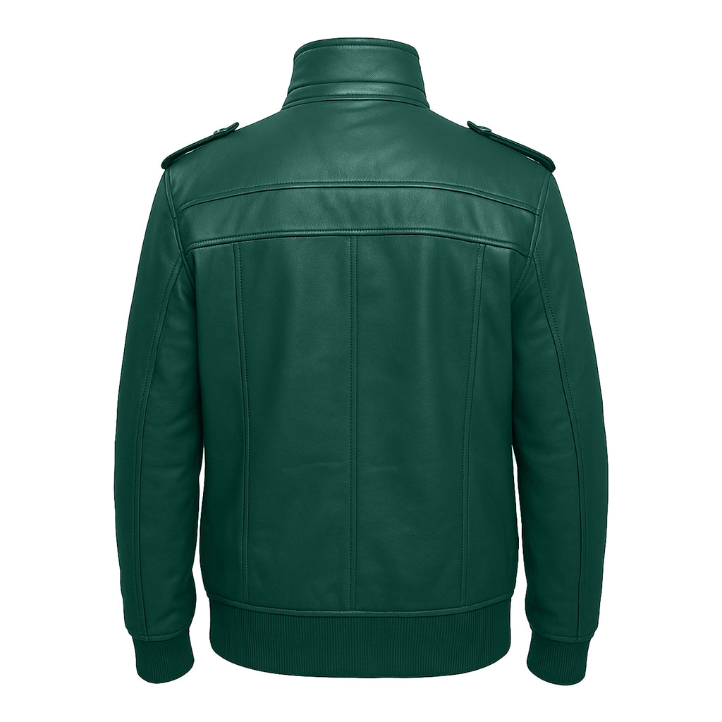 Men's Genuine Sheepskin Hooded Bomber Jacket