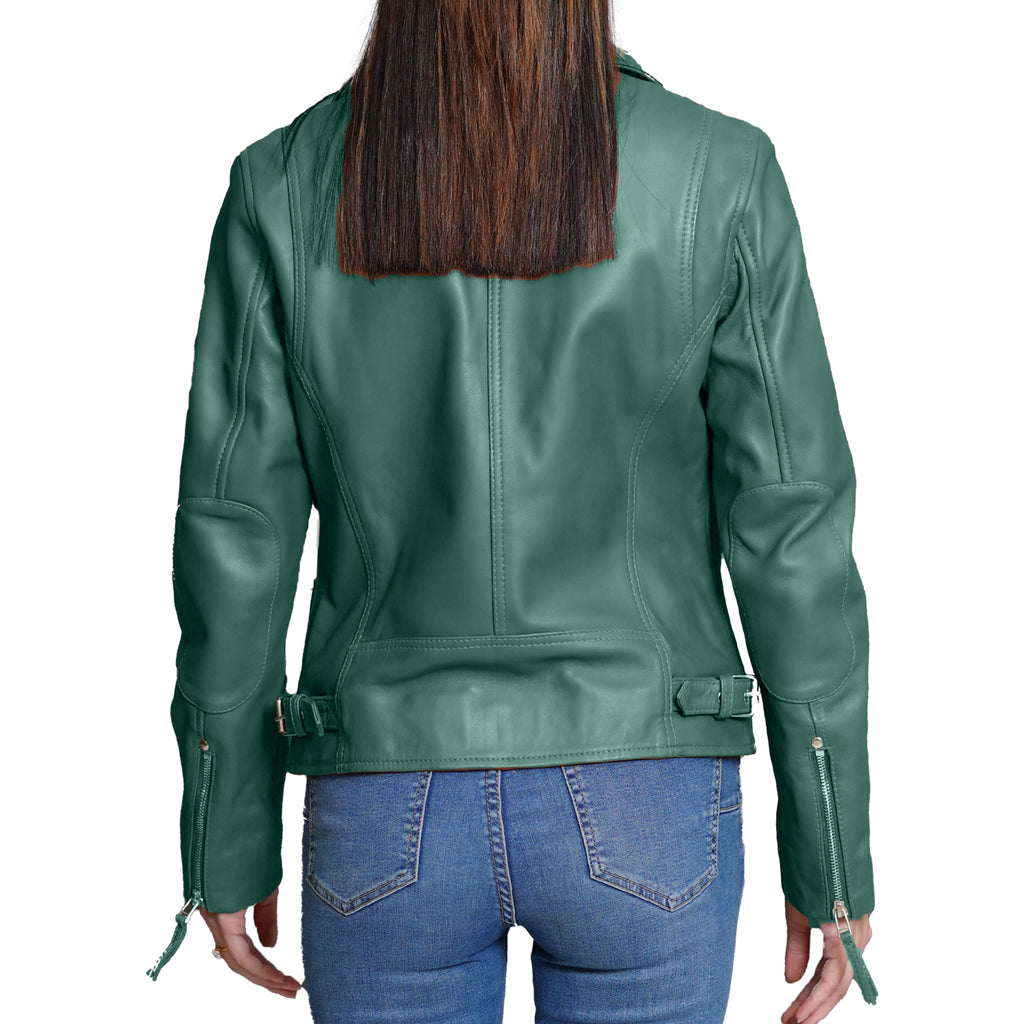 Women Green Leather Jacket Outfit