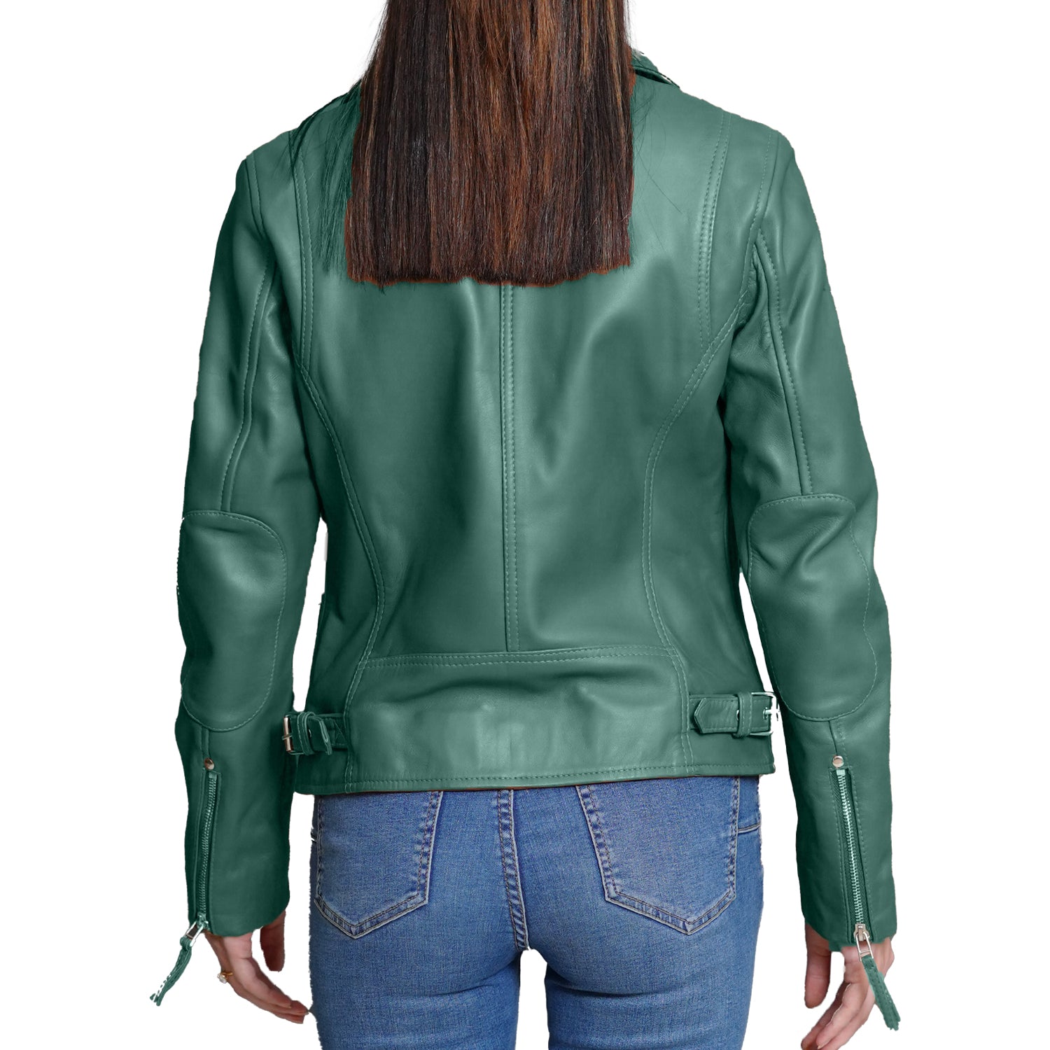 Women Green Leather Jacket Outfit