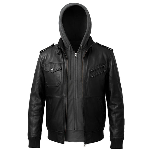 Men's Distressed Motorcycle Leather Jacket LC-0987
