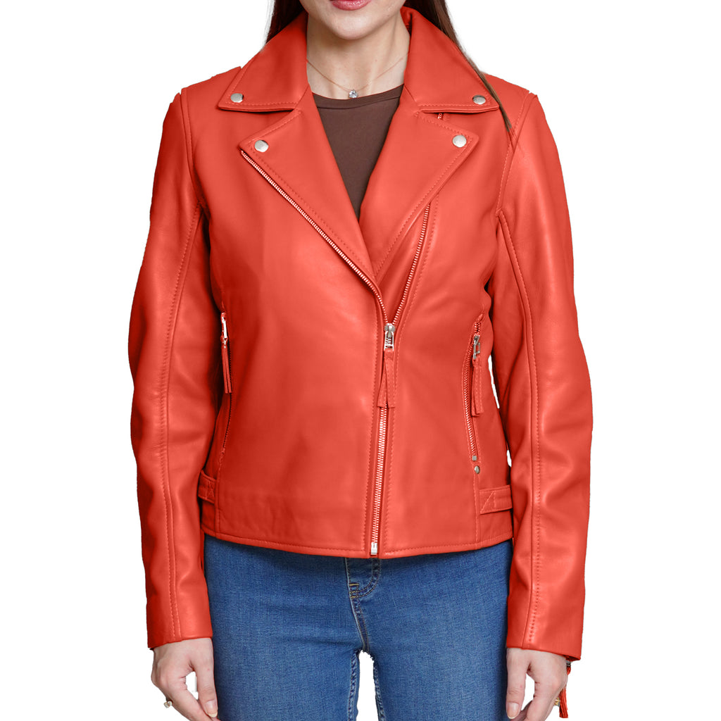 Authentic Red Leather Jacket Women