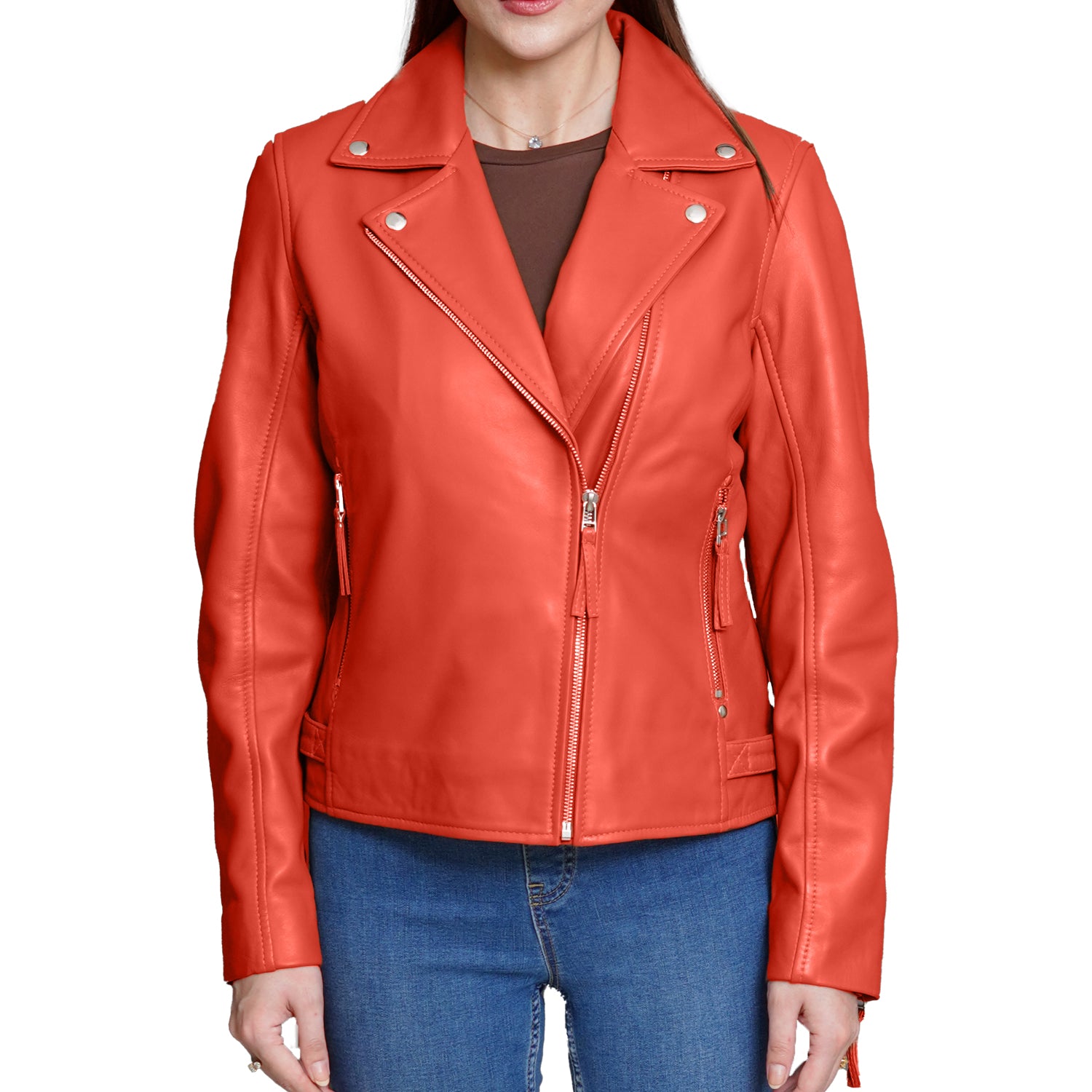 Authentic Red Leather Jacket Women