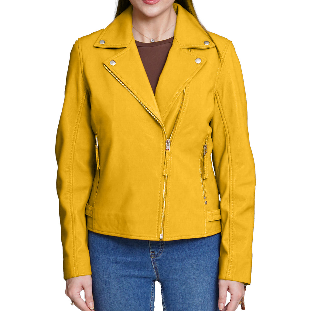Yellow Leather Jacket Women Dynamite