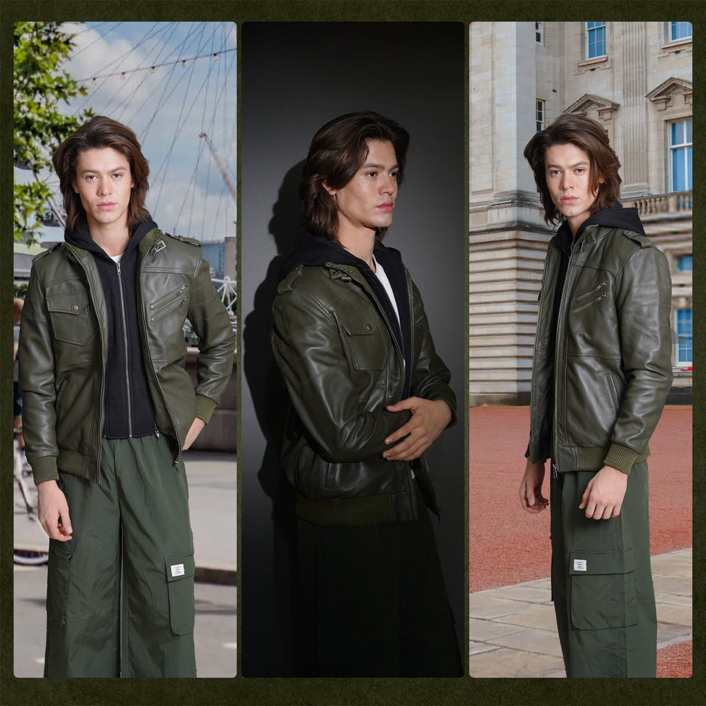 Men’s Genuine Sheepskin Biker Leather Jacket