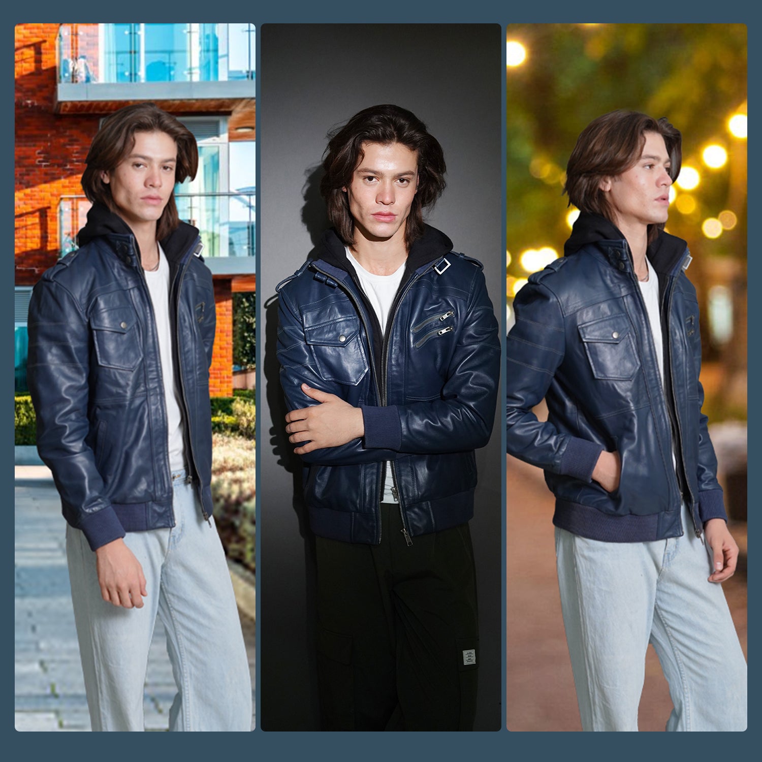 Men's Sheepskin Café Racer Leather Jacket