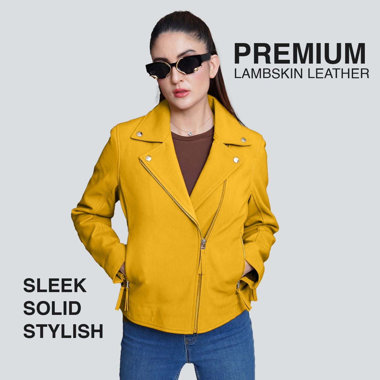 Yellow Leather Jacket Women Dynamite