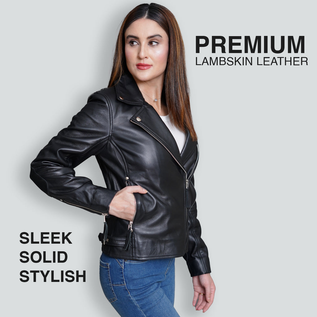 Women’s Black Designer Leather Jacket