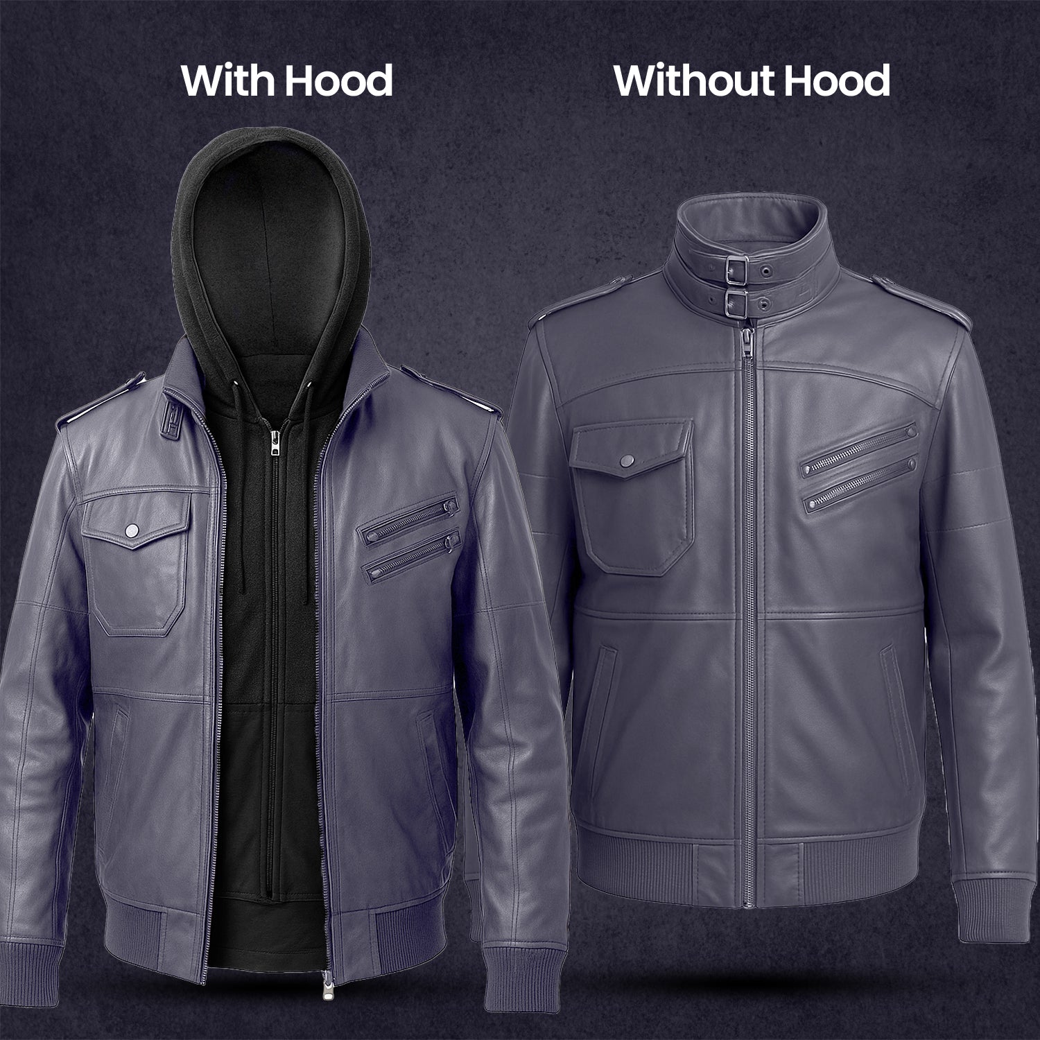 Men’s Sheepskin Stand Collar Leather Jacket