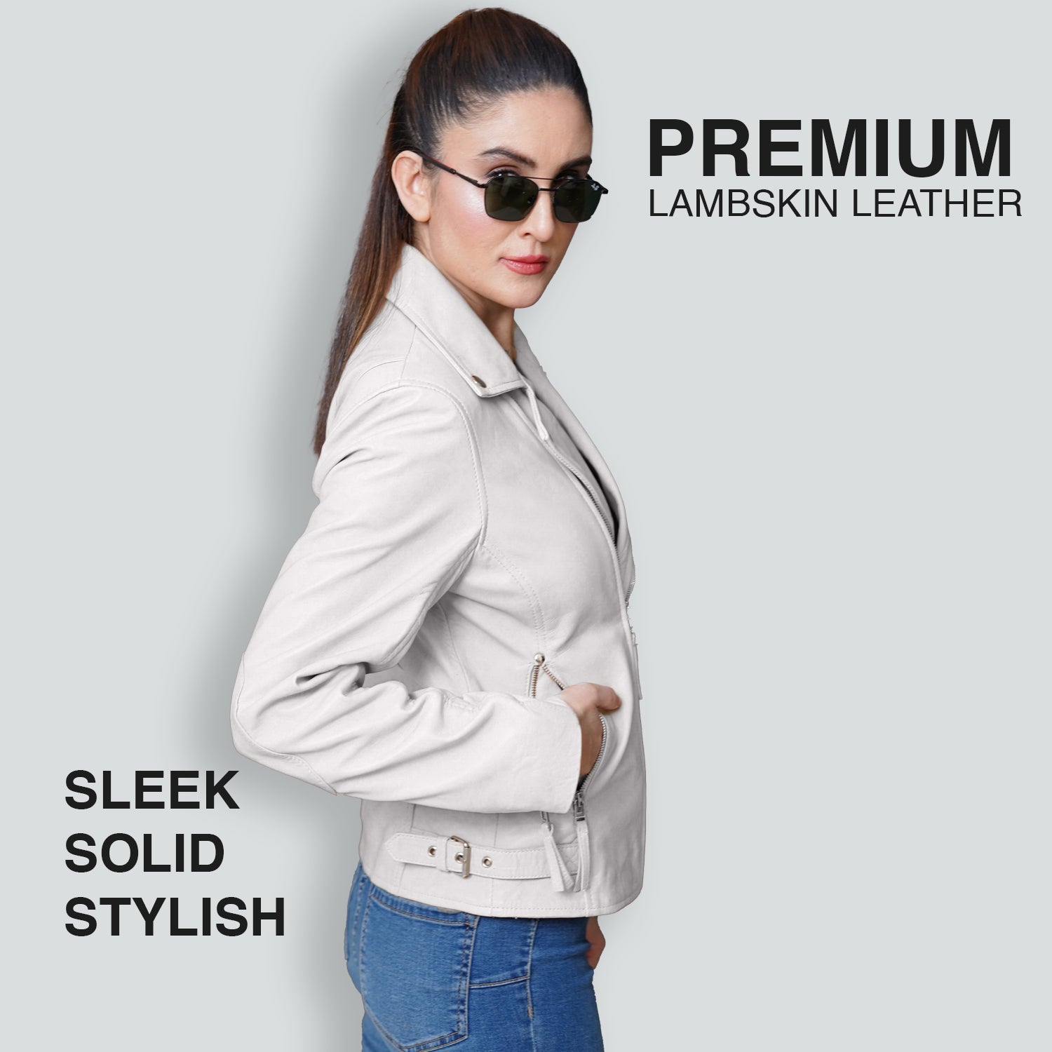 White Leather Jacket Women Distressed