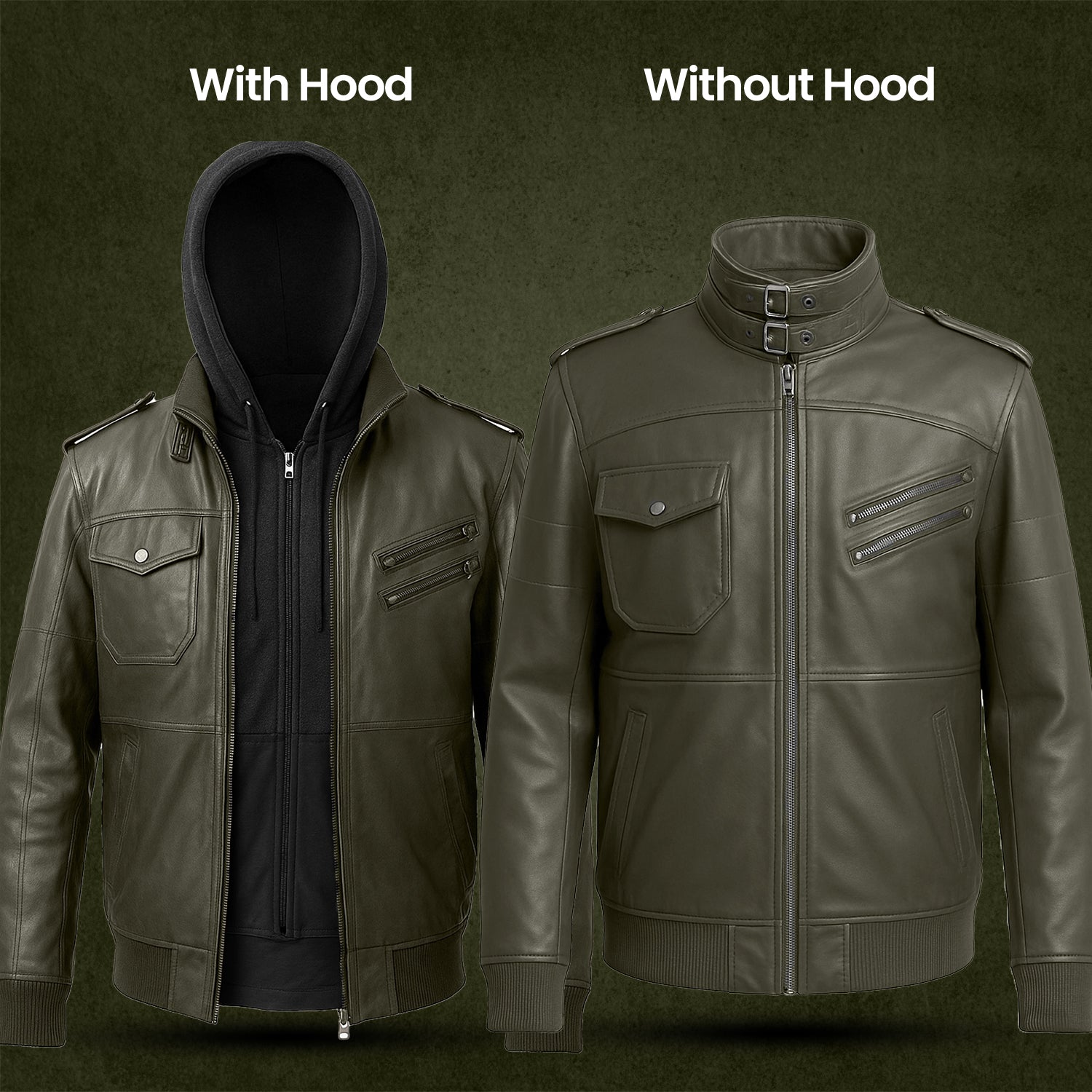 Men’s Genuine Sheepskin Biker Leather Jacket