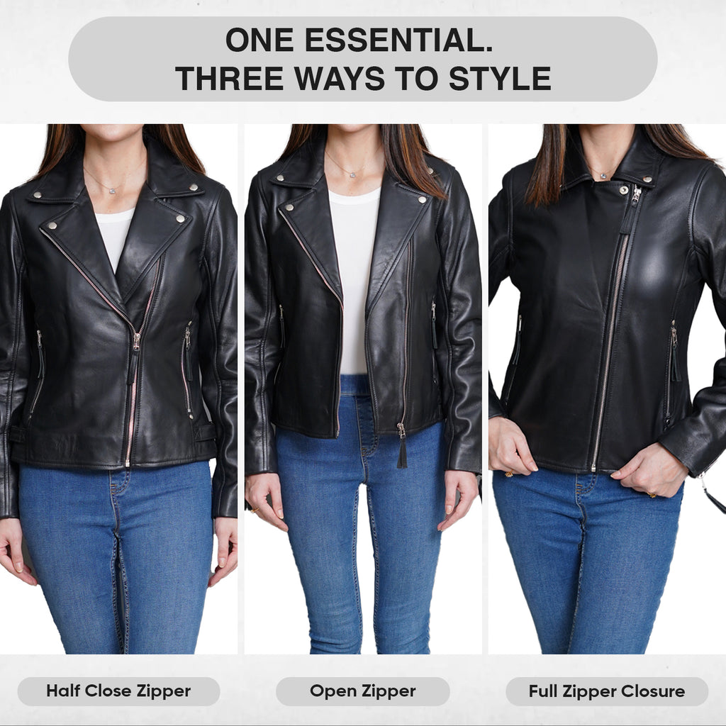 Women’s Black Designer Leather Jacket