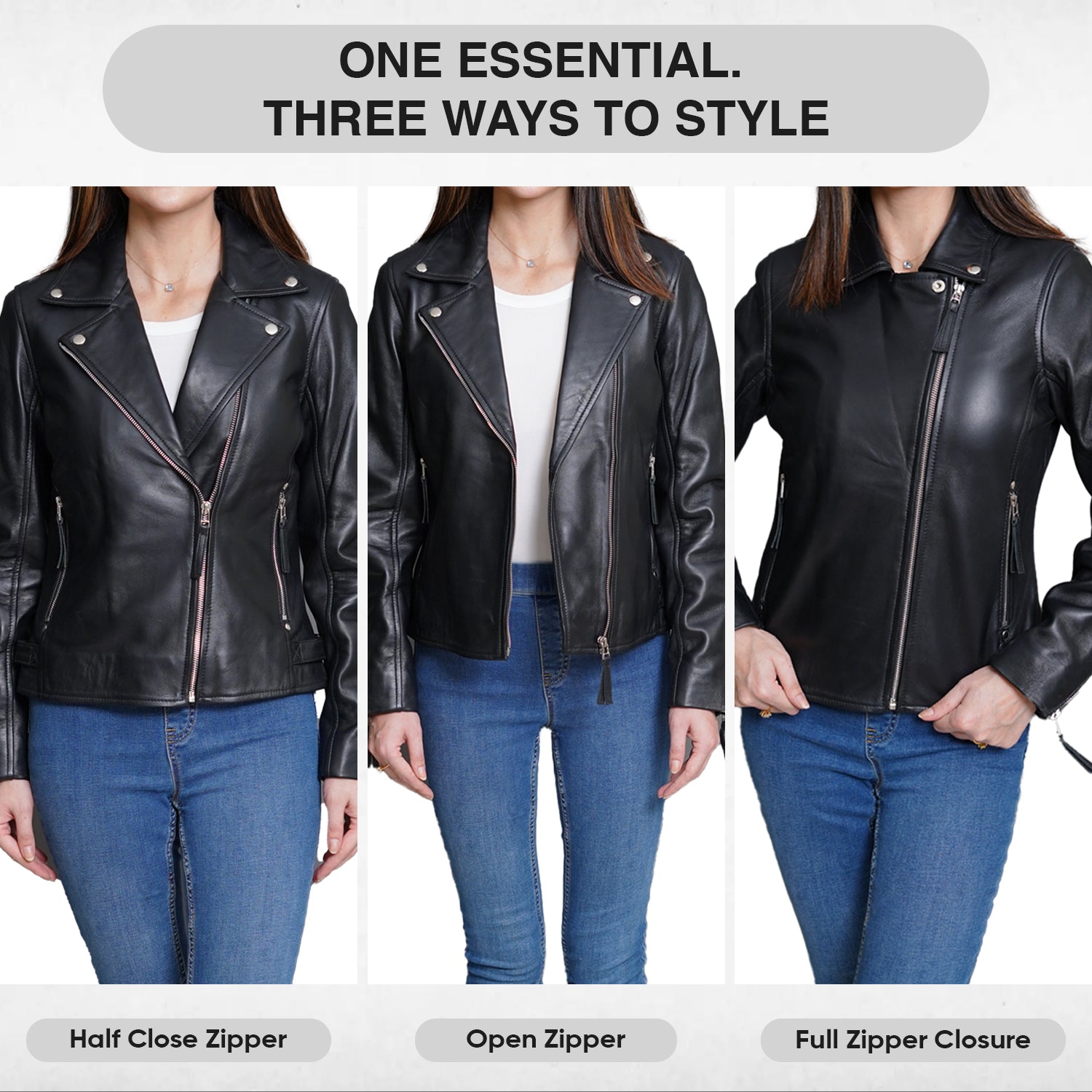 Women’s Black Designer Leather Jacket