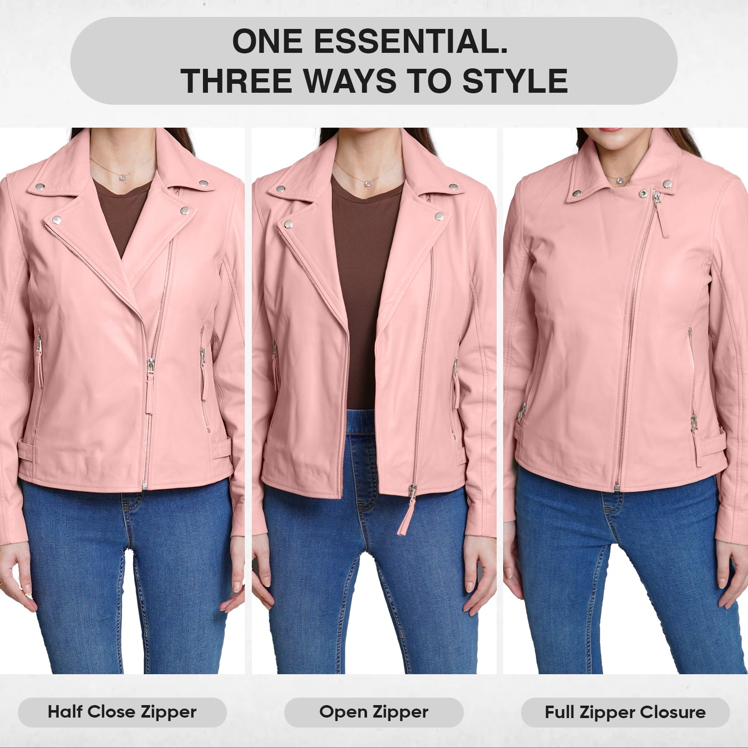 Pink Bomber Leather Jacket Women