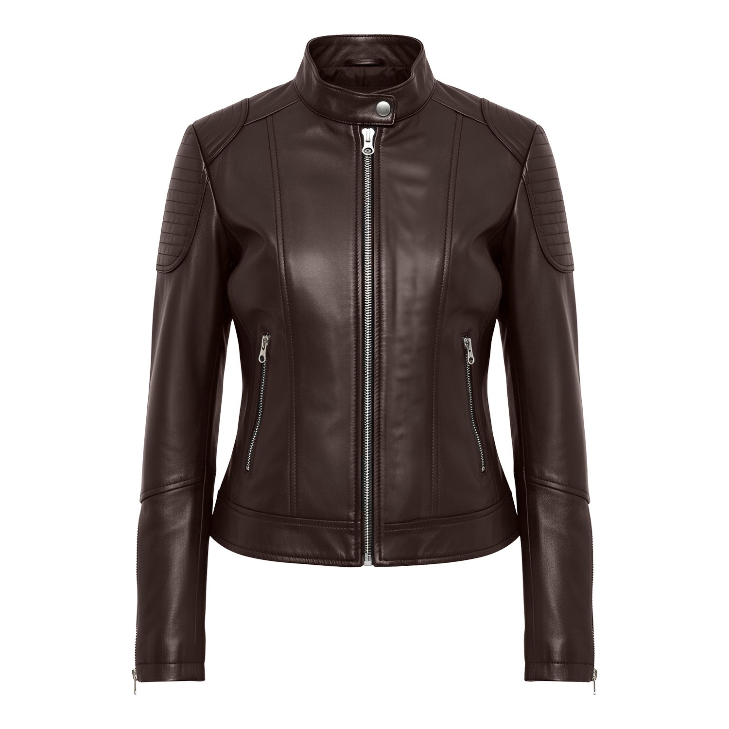 Women Leather Bomber Jacket