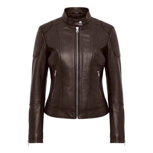 Women Leather Bomber Jacket