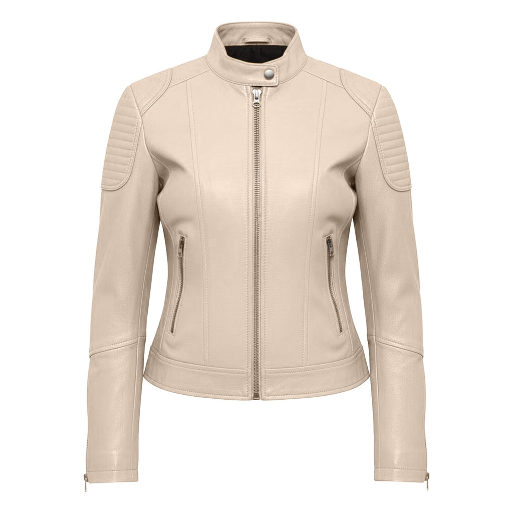Women Leather Bomber Jacket