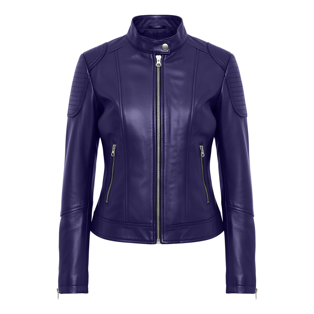 Women Leather Bomber Jacket