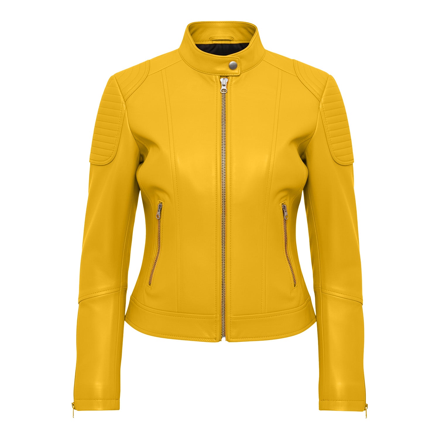 Women Leather Bomber Jacket