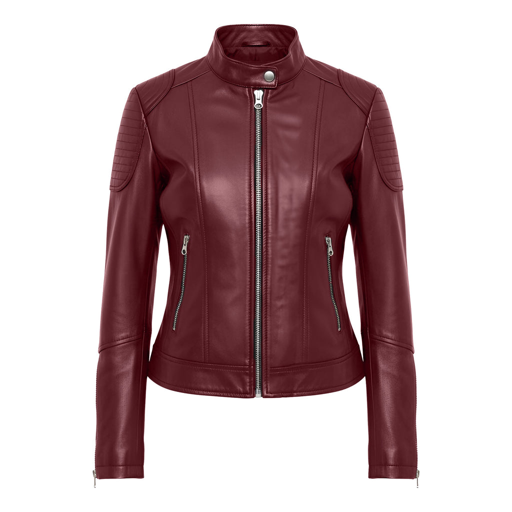 Women Leather Bomber Jacket