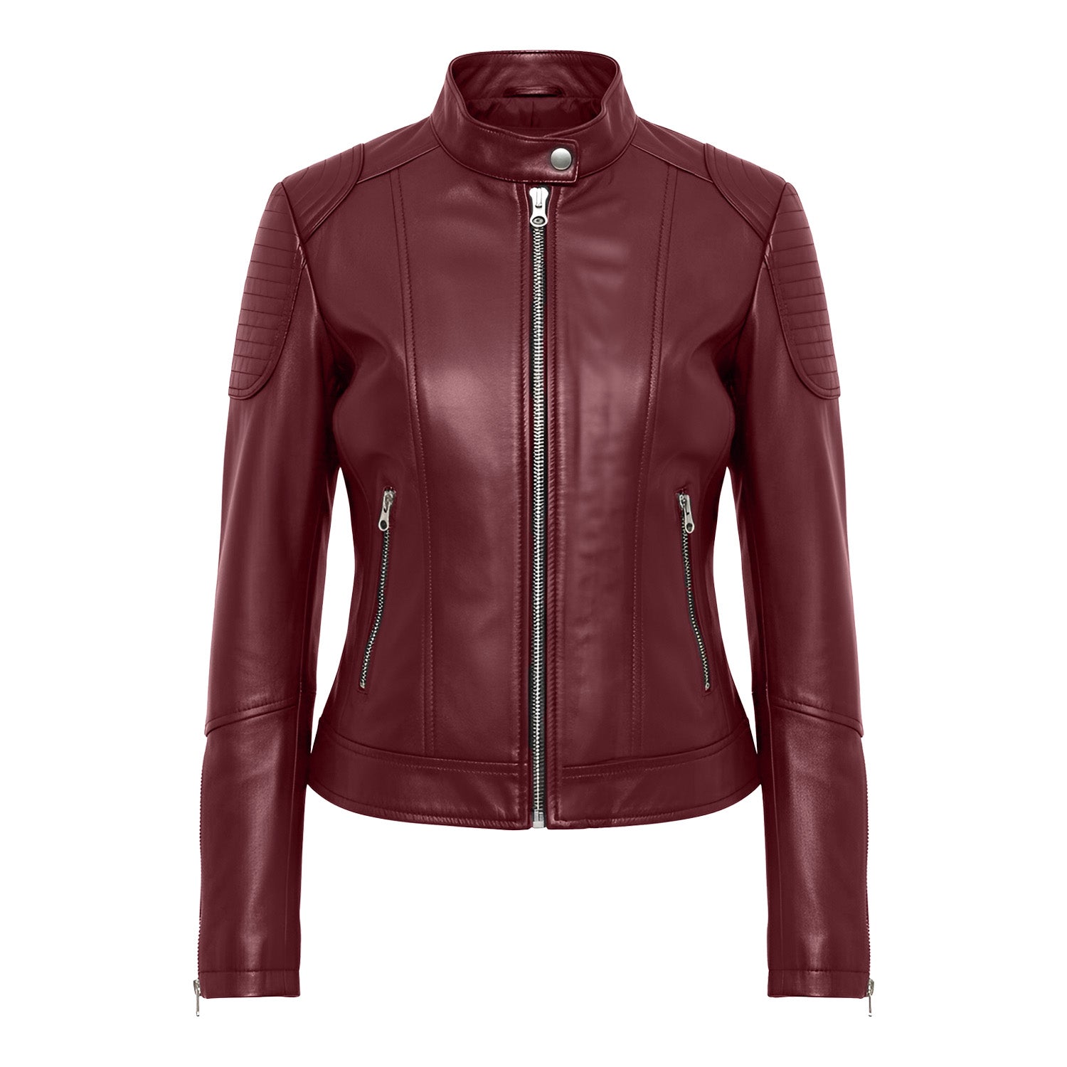 Women Leather Bomber Jacket