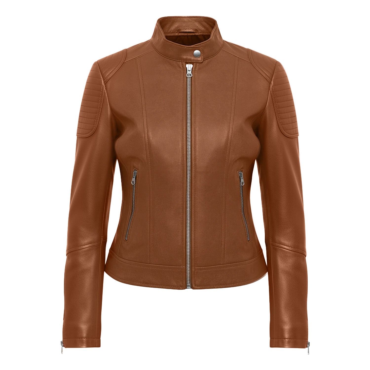 Women Leather Bomber Jacket
