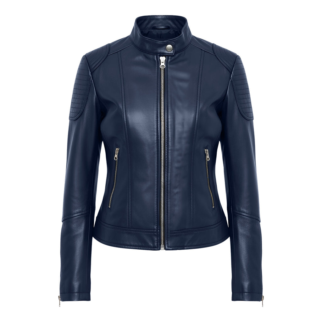Women Leather Bomber Jacket