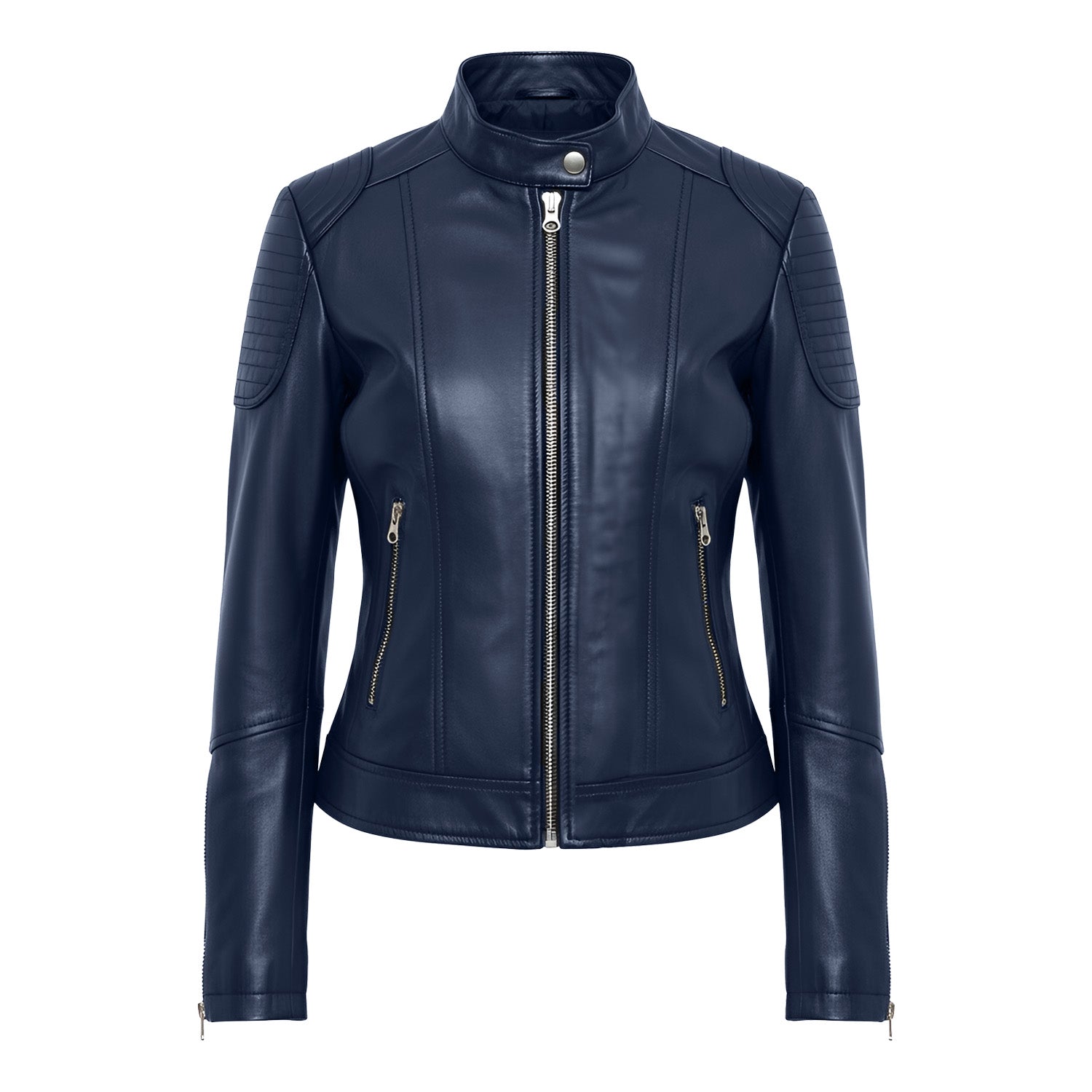 Women Leather Bomber Jacket