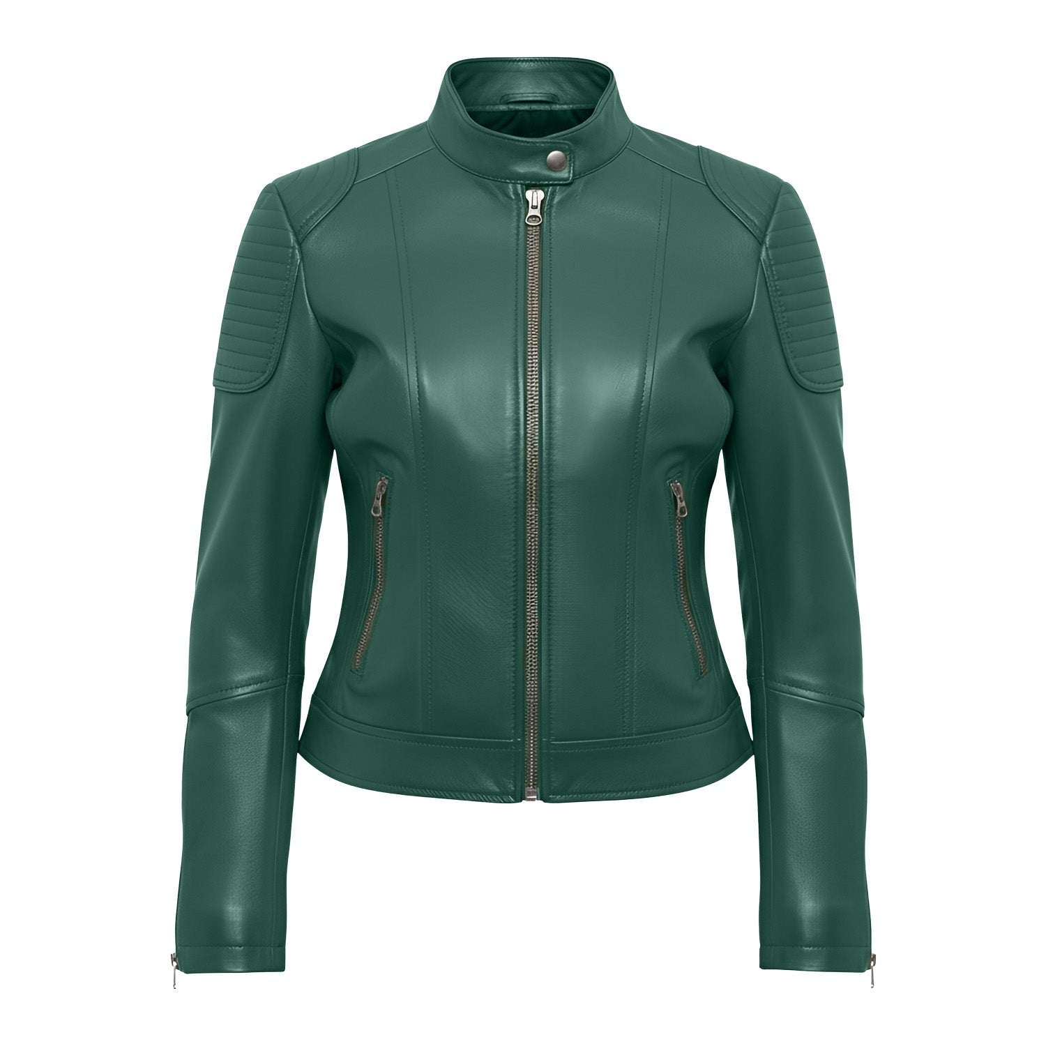 Women Leather Bomber Jacket